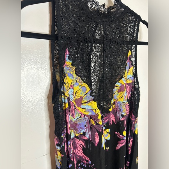 Free People Intimately Marsha Slip Dress lace details and floral Size Small - Picture 10 of 14